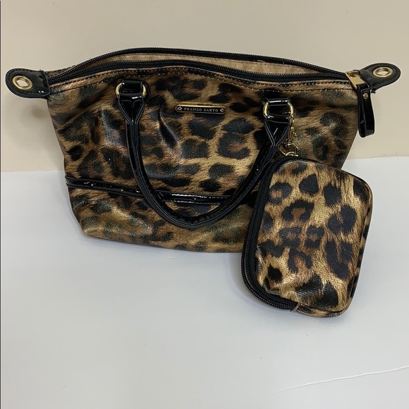 Franco Sarto | Mini Leonard Print Handbag + Change Purse | Travel Bag Set Case - Picture 8 of 8